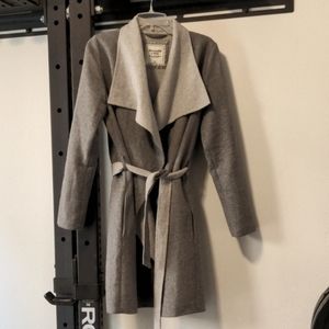 Abercrombie & Fitch Wool Blend Belted Wrap Trench Coat Size M